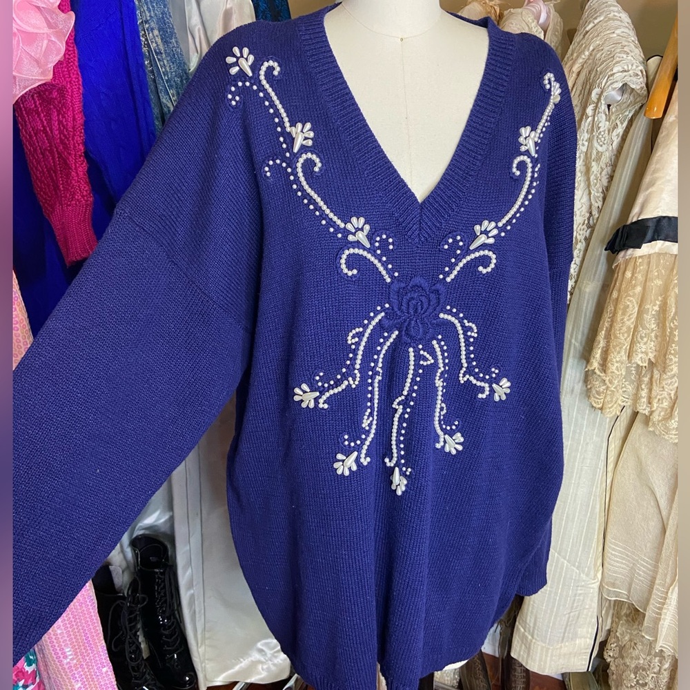 LAST CALL VINTAGE 80s PEARL SWEATER